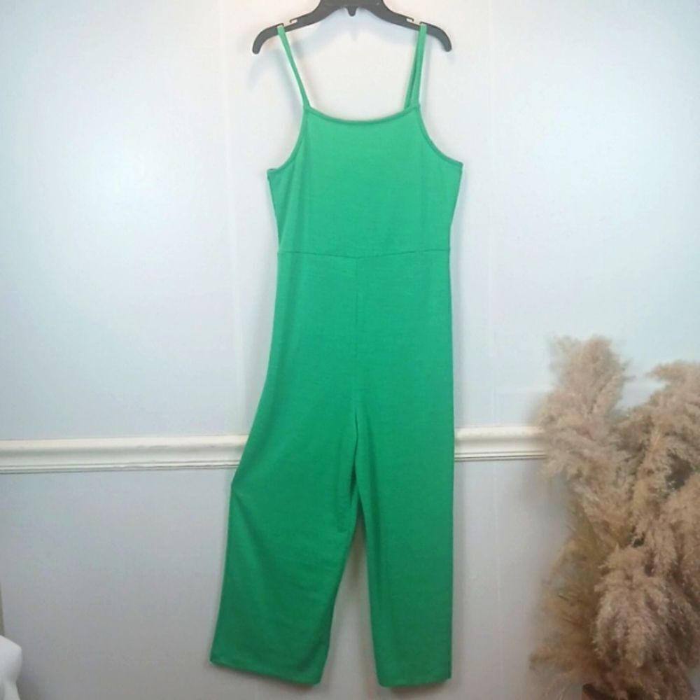 Copper Key girls  green sleeveless straight wide leg jumpsuit size XL